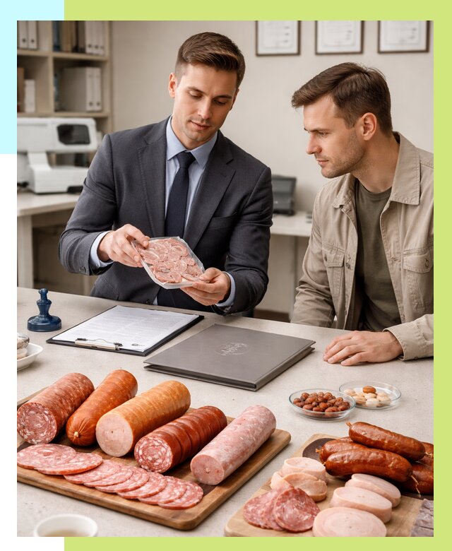 Сертификация колбасных изделий в Коврове от 7674 р. | Алешин-Квр